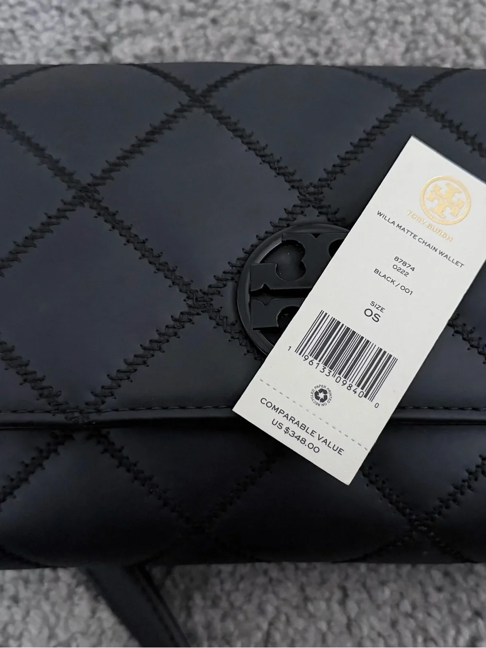 Tory Burch Black Quilted Leather Chain Crossbody